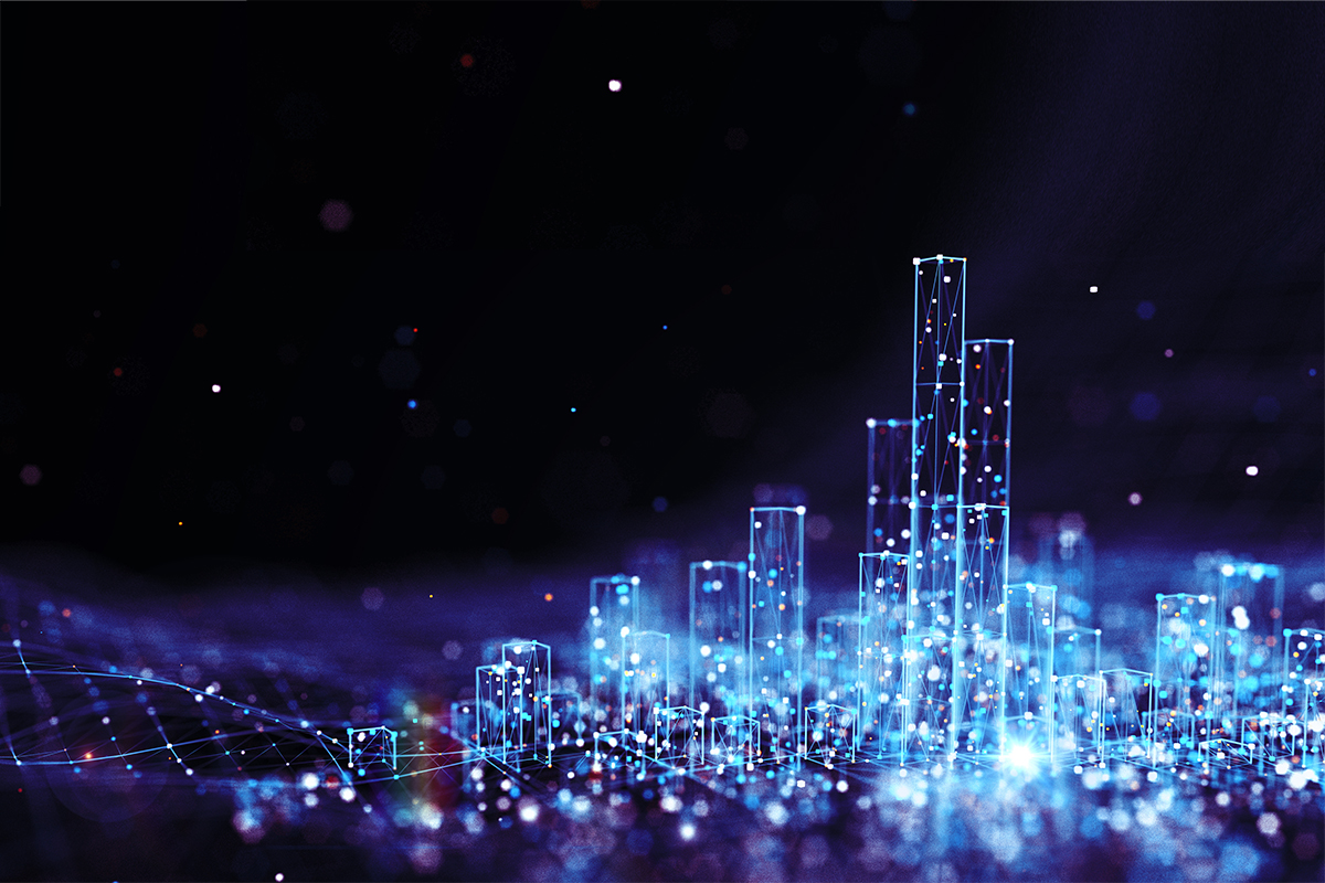 Digital City. Lights Concepts. Copy Space